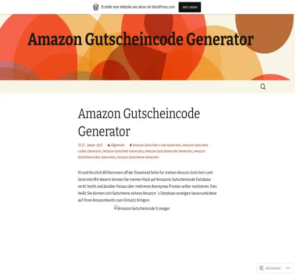 Forum i opinie o amazongutscheincodegenerator.wordpress.com