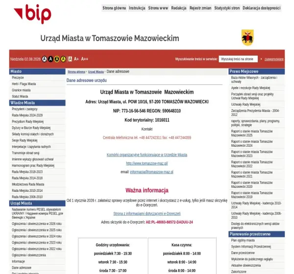 Forum i opinie o bip.tomaszow.miasta.pl