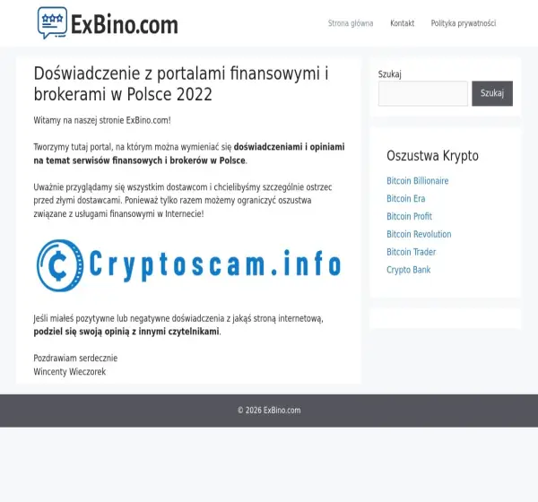 Forum i opinie o exbino.com