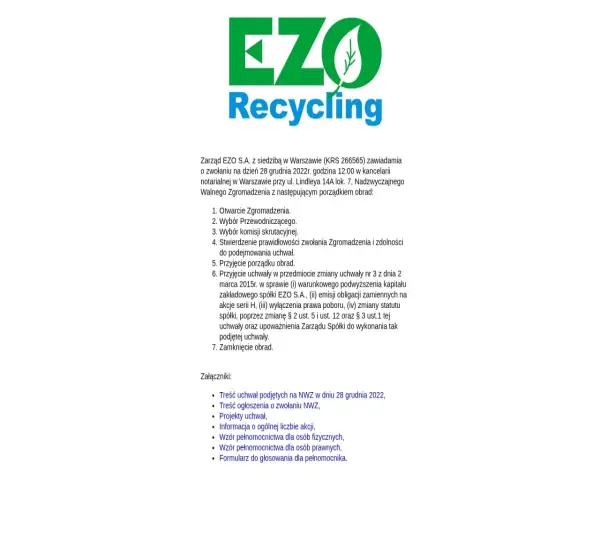 Forum i opinie o ezo-recycling.pl