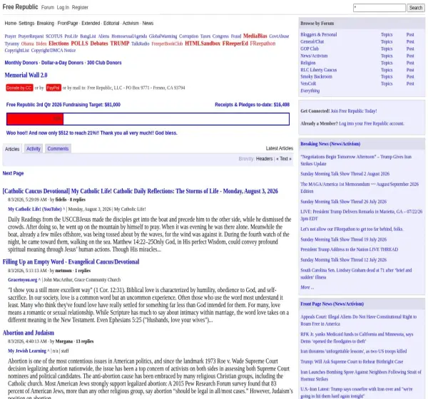 Forum i opinie o freerepublic.com