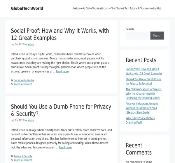Forum i opinie o globaltechworld.com