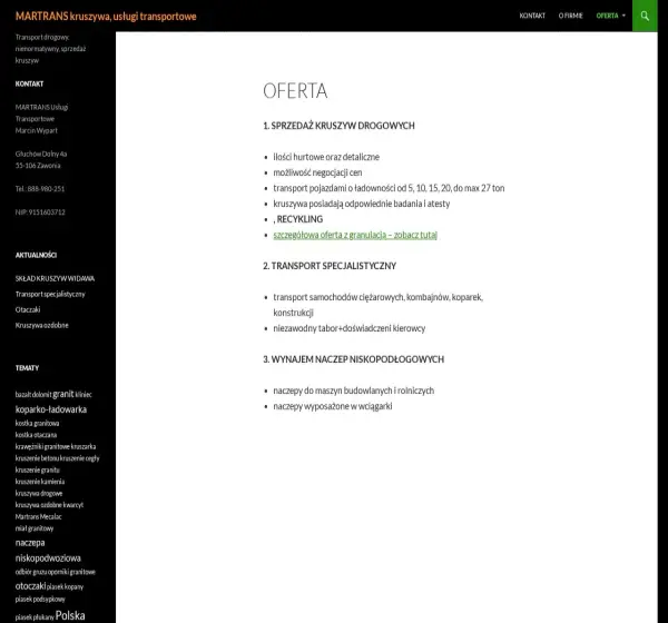 Forum i opinie o kruszywamartrans.pl