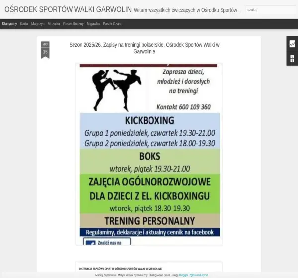 Forum i opinie o osrodek-sportow-walki-garwolin.blogspot.com