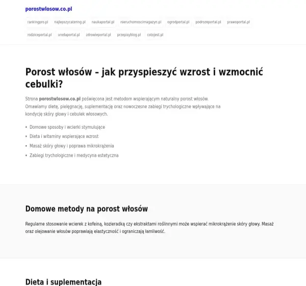 Forum i opinie o porostwlosow.co.pl