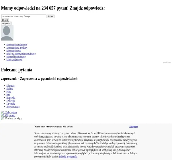 Forum i opinie o zaproszenia.odpowiedz.pl
